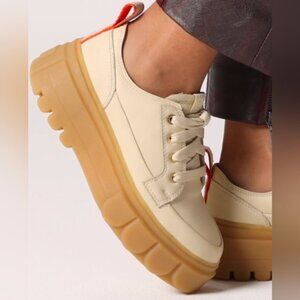 Sorel Caribou Leather Waterproof  Chunky Sneakers Bleached Ceramic Size 11